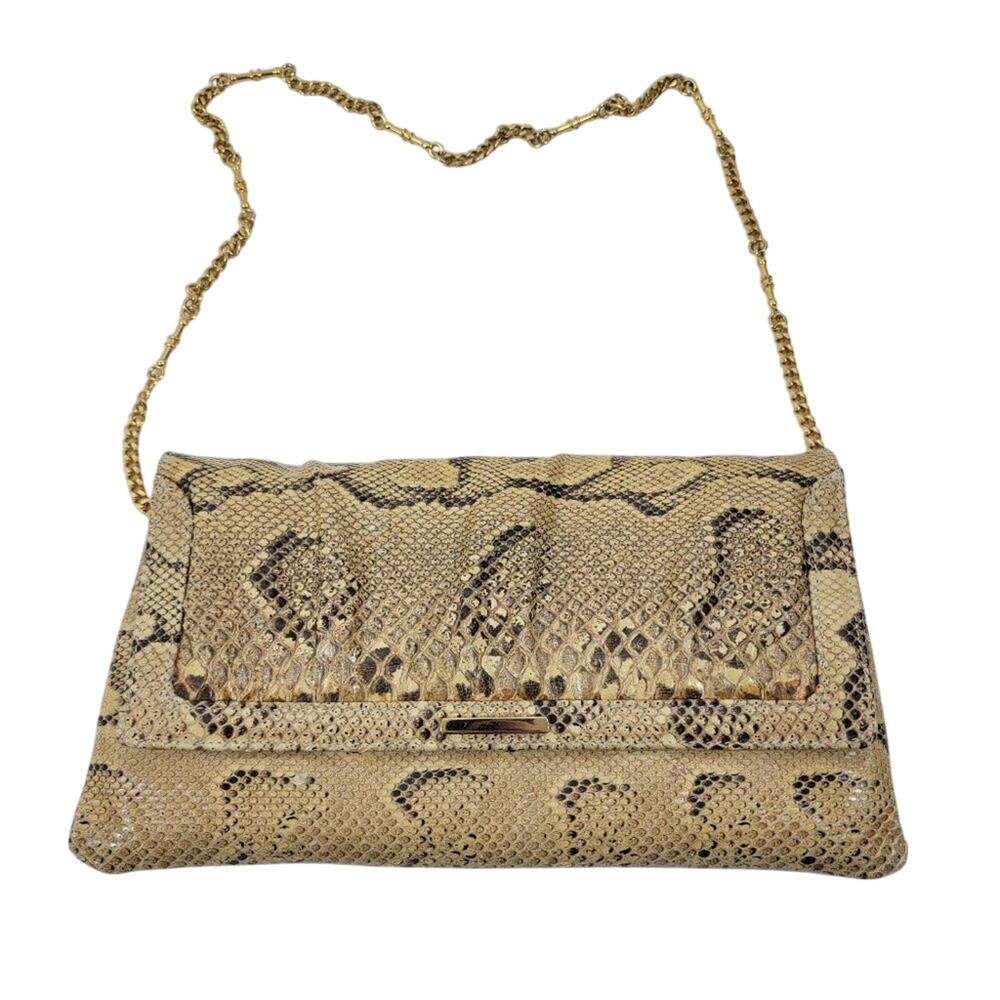 Vintage Susan Gail Genuine Snakeskin Shoulder Bag Leather Drop 14" - Picture 3 of 9
